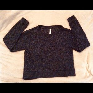 Black & White mottled pullover crop